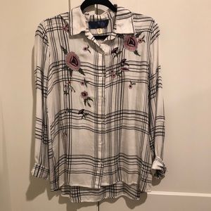 Francesca’s Flannel with Embroidery
